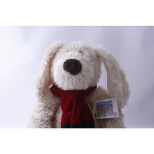 Animal Alley, Plush Puppy wearing Christmas Scarf with Bells, 2000, Geoffrey,